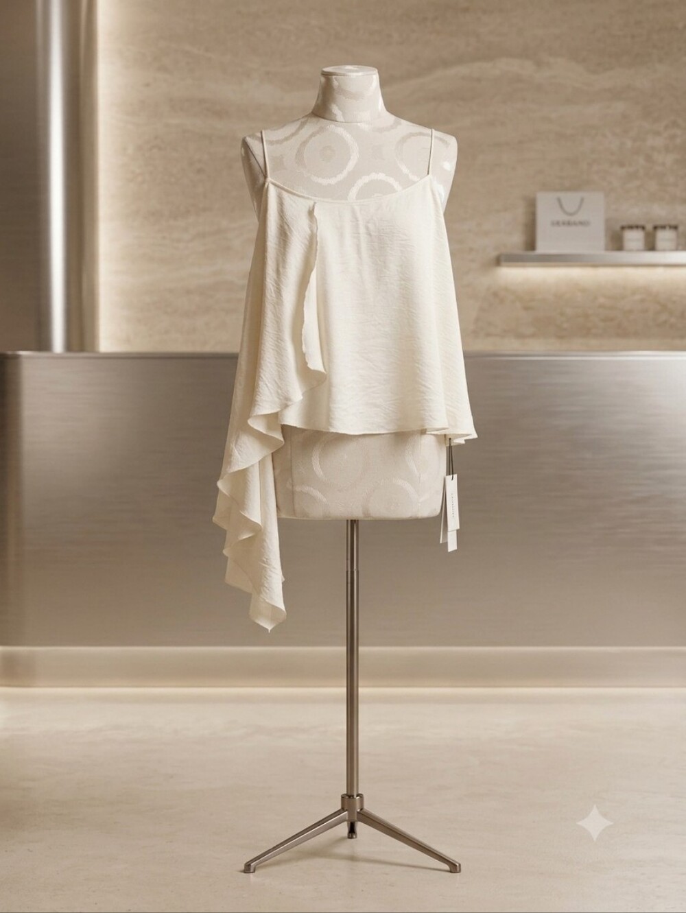 Express Women's Asymmetric Ivory Camisole Top, Size XL
